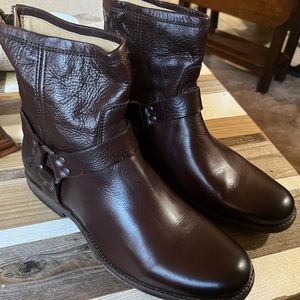 Frye Phillip Harness Dark Brown Boots